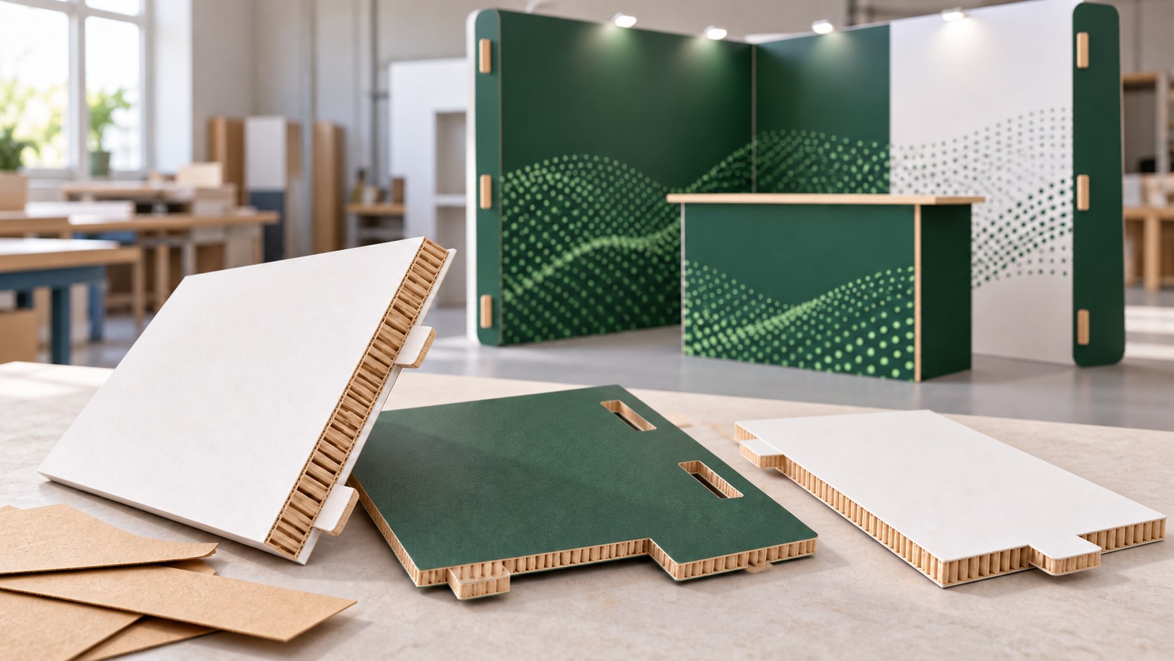 Du déchet à l'exposition : comment le carton devient un stand durable